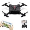 Goolsky FQ17W Mini RC Quadcopter Foldable Drone with WiFi FPV Camera Live Video Altitude Hold&3D Flips&Gravity Sensor Phone Control or Remote Controller